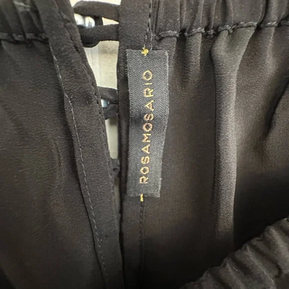 Rosamosario 100% Silk Crepe Palazzo Trousers Black Silk Palazzo Pajama Pant - Picture 4 of 14